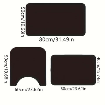 3 piezas de tapetes antideslizantes de tierra de diatomeas "HOME" para baño - Suaves, de secado rápido, absorbentes, para baño, dormitorio, cocina, lavandería - Lavables a máquina, sin olor, tapete moderno y duradero para piso de baño