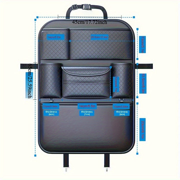 Organizador de asiento trasero de coche con diseño de asiento de cuero sintético Napapa, estante de almacenamiento de maletero con múltiples bolsillos para SUV y vehículos, accesorio interior negro elegante, regalo ideal para entusiastas de coches, soluc