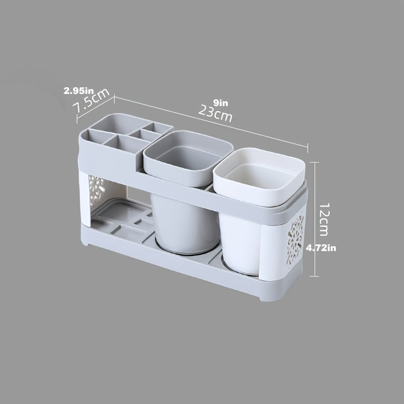 Juego de Portacepillos y Portapasta de Dientes con Diseño Chic y Drenaje - Ideal para la Organización del Baño, Decoración del Hogar