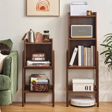 1 Pieza, Estantería De Bambú Para Exhibición, Librería De Varios Niveles, Gabinete De Almacenamiento Independiente, Organizador De Pared Para Sala De Estar, Aparador De Tv, (26.5cm/10.43'' De Ancho X 113.5cm/44.69'' De Alto X 80cm/31.5'' De Largo)