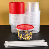 10 piezas de recipientes redondos de plástico de 16 oz con tapa, herméticos, aptos para microondas, cierre con broche, lavado a mano, multiusos, para fiestas, viajes, almacenamiento de alimentos, galletas, nueces, frutas, helado, postres