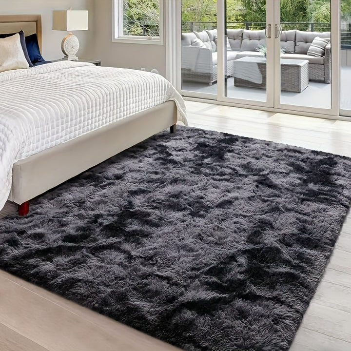 Alfombra cuadrada de poliéster para dormitorio y sala de estar - Pelo bajo, solo lavado a mano, uso en interiores, hecha a máquina - 1,5 m de longitud máxima