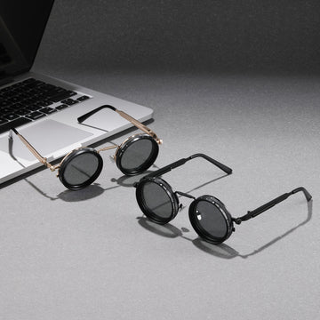 Lentes de moda con luz ajustable, ideales para diversas ocasiones, fiestas retro punk, festivales, para hombres y mujeres. Temporada de Pascua, graduación, Halloween, Navidad. Lentes de aluminio-magnesio, armazón de aleación, estuche y paño para limpiar
