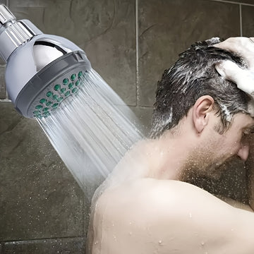 1pc Cabezal de Ducha de Alta Presión con Rociado Giratorio Antiobstrucción, Accesorio para Baño Circular Resistente, Fácil Instalación Sin Herramientas Necesarias, Compatible con Conexiones Estándar para Hogar o Uso Comercial, Diseño Elegante y Ligero en