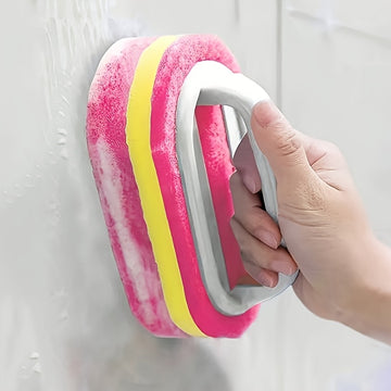 Esponja de Ducha | Esponja Manual Ergonómica, Diseño Bicolor - Cepillo de Limpieza Manual Multifuncional, Adecuado para Bañeras, Cocinas, Baños, etc. - Ideal para Limpiar Azulejos, Ollas y Manchas, Accesorios de Baño
