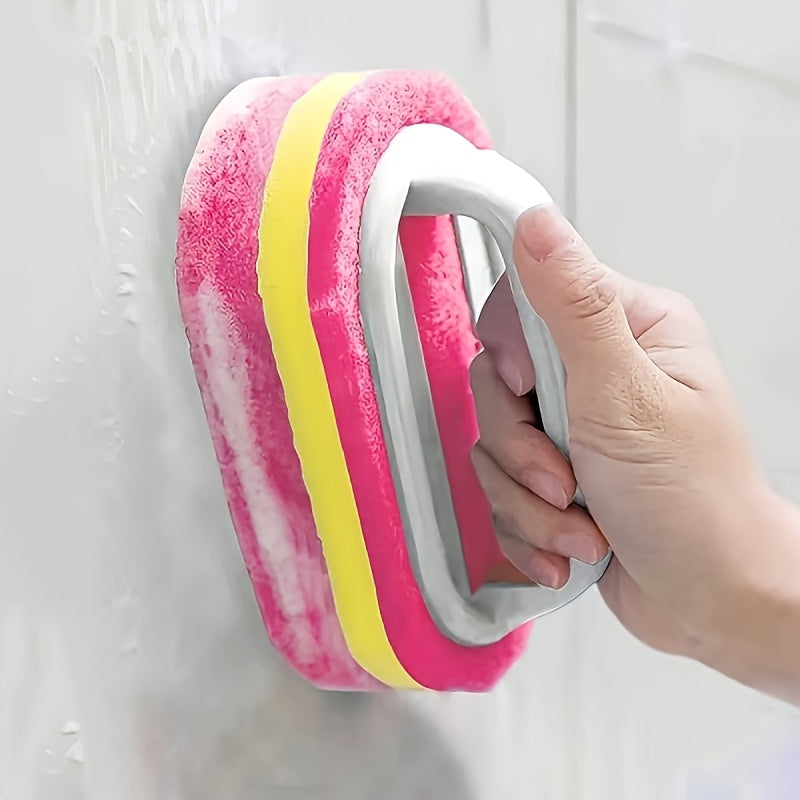 Esponja de Ducha | Esponja Manual Ergonómica, Diseño Bicolor - Cepillo de Limpieza Manual Multifuncional, Adecuado para Bañeras, Cocinas, Baños, etc. - Ideal para Limpiar Azulejos, Ollas y Manchas, Accesorios de Baño