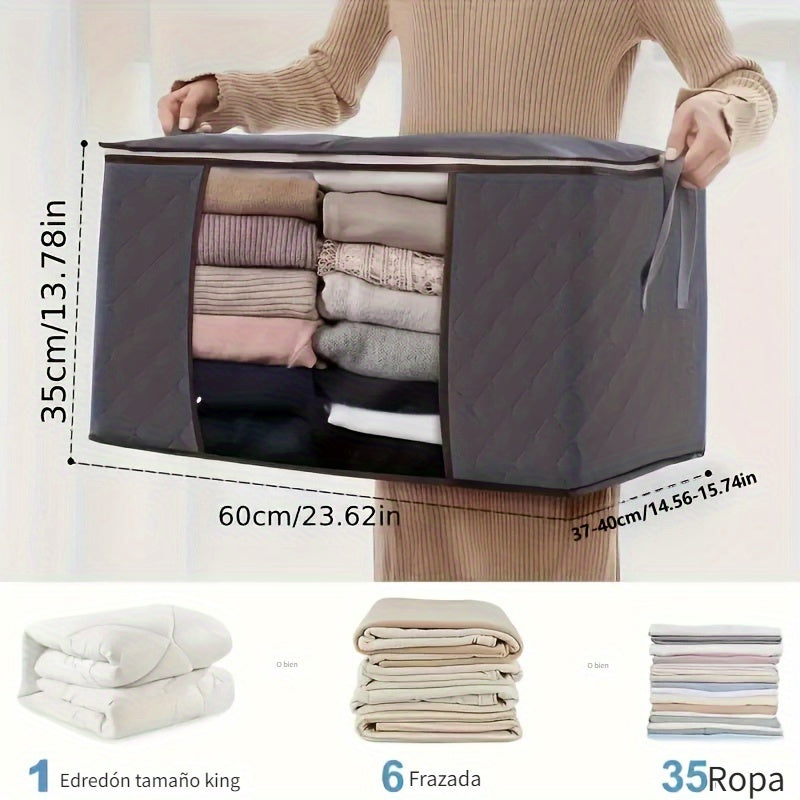 Bolsa de Almacenamiento Plegable de Tamaño Extra Grande - Organizador de Tela Duradero para Ropa, Mantas y Más - Ideal para Dormitorios, Residencias Estudiantiles y Viajes