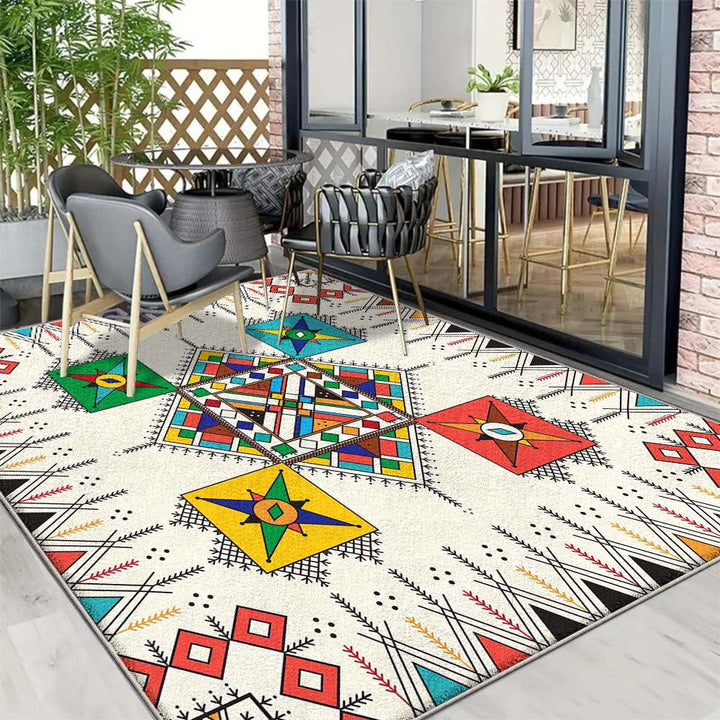 Alfombra de Terciopelo/852gsm Poliéster Estilo Francés Floral para Camping y Exteriores - Bajo Pelo, Suave, Antideslizante y Lavable a Máquina, Ideal para Interior y Exterior, Diseño Moderno Grande con Base Antideslizante en Crema