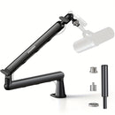 Soporte de Micrófono Ajustable para Escritorio Aokeo AK-55 con Almacenamiento de Cables - Construcción en Aleación Resistente, Negro, Compatible con Blue Yeti, Snowball iCE, HyperX QuadCast, SoloCast, Elgato Wave y Accesorios de Estudio | Base Profesiona