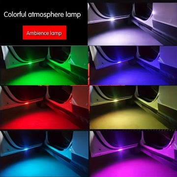 Conjunto de 2 Luces Decorativas LED para Puerta de Coche con Sensor de Luz, Luz Ambiental Interior y Luz Inferior