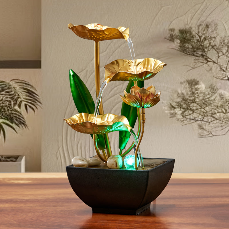 Pequeña Fuente Interior con Circulación Automática, Humidificador Decorativo de Escritorio para Sala de Estar y Dormitorio, Artesanías Relajantes