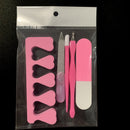 Juego de 5 piezas de herramientas de manicura, lima exfoliante, separador de dedos y juego de protector de uñas