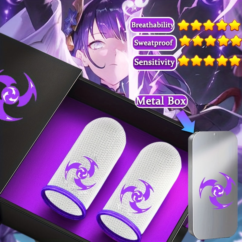 Manga de dedo de fibra de vidrio para juegos, cubierta de pantalla táctil para el pulgar, protector de pantalla táctil transpirable y sin costuras, deslizamiento suave, ligero y cómodo, mejora la experiencia de juego