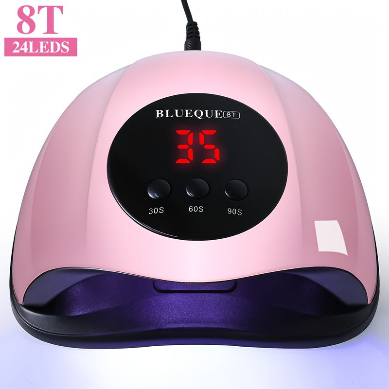 Lámpara de uñas LED con 3 configuraciones de temporizador, sensor automático, 24 fuentes de luz doble, alimentada por USB, sin fragancia - Ideal para secar uñas rápidamente en un salón de belleza en casa, lámpara de secado de uñas|Pantalla LED vibrante|C