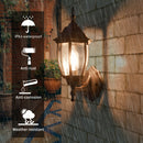 1pieza Lámpara de pared de aluminio fundido para exteriores Montada en la pared Impermeable Resistente a la herrumbre Moderna Mate Negro Porche frontal con vidrio transparente (No incluye bombilla)