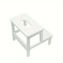 Taburete multifuncional de madera maciza blanco