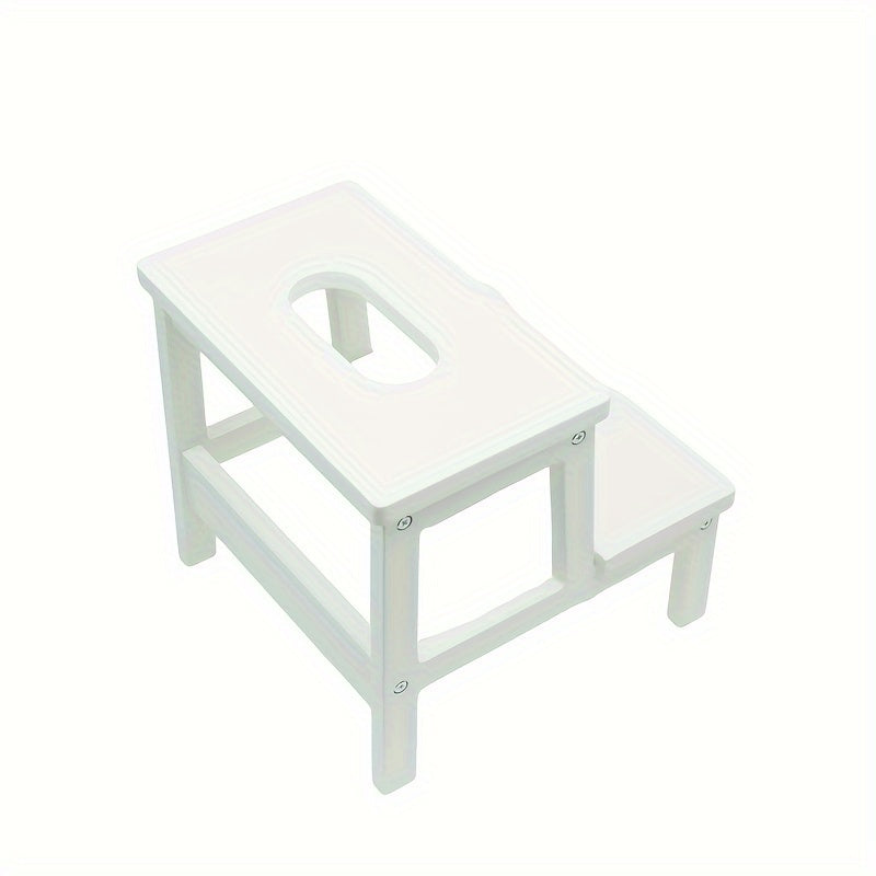 Taburete multifuncional de madera maciza blanco