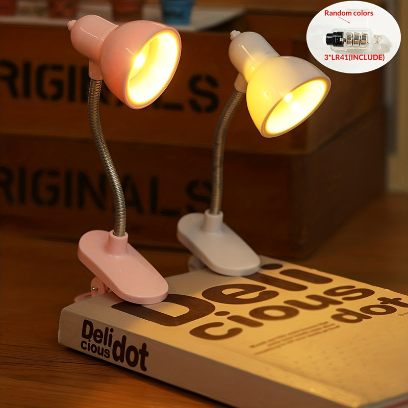 1/2/4 piezas de luz portátil para ojos, luz de lectura nocturna LED cálida, luz de lectura con brazo ajustable con batería, lámpara de libro mini, luz para leer