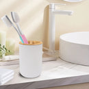 1pc Elegante Soporte Independiente para Cepillo de Dientes y Pasta Dental en Negro y Blanco - Organizador de Baño Moderno Minimalista, No Requiere Taladrar, Hecho de Plástico Duradero, Portacepillos