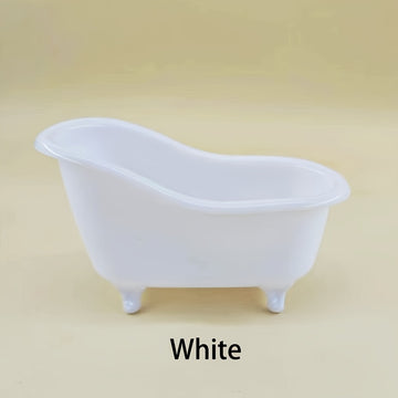 1/4pcs Caja de Almacenamiento Creativa para Cosméticos en Forma de Bañera Pequeña Caja de Almacenamiento de Plástico para Brochas de Maquillaje Caja de Almacenamiento de Escritorio Mini de Tamaño Pequeño