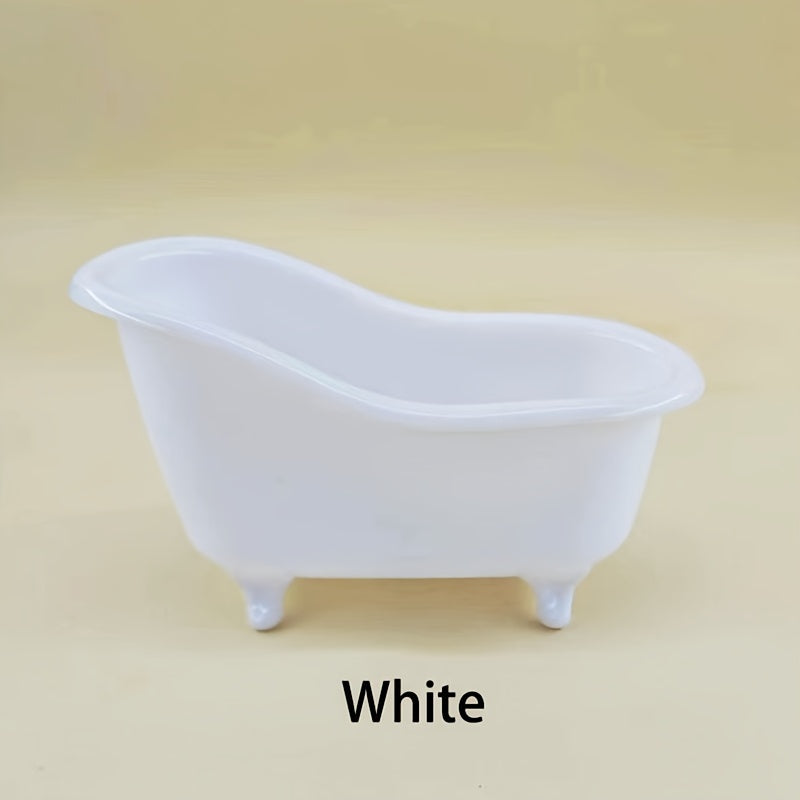 1/4pcs Caja de Almacenamiento Creativa para Cosméticos en Forma de Bañera Pequeña Caja de Almacenamiento de Plástico para Brochas de Maquillaje Caja de Almacenamiento de Escritorio Mini de Tamaño Pequeño