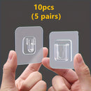 10pcs Ganchos Adhesivos de Plástico Transparente con Diseño Entrelazado - Estilo Tradicional para Montaje en Pared para Baño, Puerta y Organización de Tomacorrientes - Duraderos, Fáciles de Instalar y Versátiles