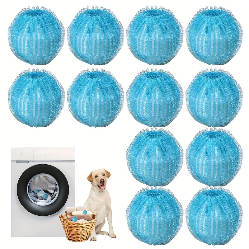 12 piezas de bolas de pelo de mascotas para lavadora, bolas de pelo de perros, bolas de pelo de mascotas reutilizables, bolas de pelo de mascotas anti-ensartar para lavadora