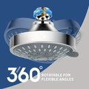 1 cabezal de ducha contemporáneo de 4 pulgadas, 5 modos de rociado, alta presión, montaje en pared/colgado/insertado, sin necesidad de electricidad, rociador estilo spa americano para hogar, hotel y casa de huéspedes