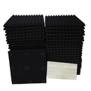 96 piezas de paneles acústicos de espuma negra VIBuilt, 30.48 cm x 30.48 cm x 2.54 cm - Baldosas insonorizadas de alta densidad para estudio, sala de música y sala de juegos, reducción de ruido, fácil instalación, duraderas y absorbentes, paneles insonor