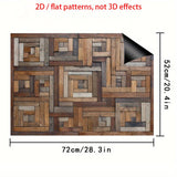 Un solo pieza, 2D plano "Textura de madera geométrica" hecha de goma, diseñada para ser resistente al calor y las rayas, con una superficie antideslizante, ideal para proteger cualquier cocina, lavadora, secadora y encimera de vidrio.
