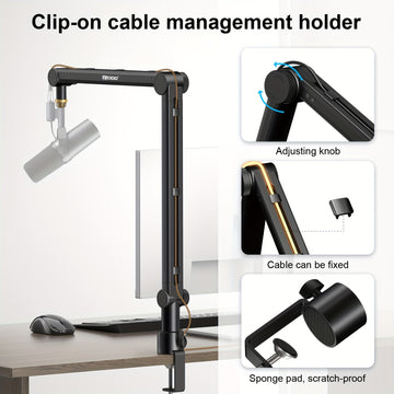 Soporte de Micrófono de Brazo RODD AK-48 para Trabajo Pesado - Soportes para Podcasts, Grabación y Juegos - Carga Máxima 1.9kg, Altura Ajustable, Construcción Duradera, Eid Al-Adha Mubarak