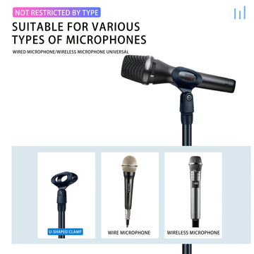 Soporte de Micrófono Metálico Ajustable con Base de Trípode - Soporte para Microfonía Resistente para Actuaciones en Vivo, Grabación de Estudio, Canto Callejero y Escenario, Apoyo Versátil, Construcción Robusta, Diseño Sólido, Soporte Estable, Configurac