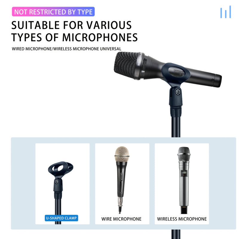 Soporte de Micrófono Metálico Ajustable con Base de Trípode - Soporte para Microfonía Resistente para Actuaciones en Vivo, Grabación de Estudio, Canto Callejero y Escenario, Apoyo Versátil, Construcción Robusta, Diseño Sólido, Soporte Estable, Configurac