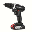 JSD-HOPE, taladro eléctrico inalámbrico, batería de litio recargable, serie 18650, 110V-130V, doble propósito para uso doméstico y profesional, diseño ergonómico con velocidad ajustable, construcción duradera, ideal para proyectos DIY y talleres profesio