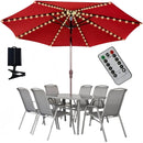 Luces Solares de Sombrilla TPGEBO con Control Remoto - 8 Modos de Brillo, Función de Temporizador, Pinza para Panel Solar para Patio, Playa, Jardín y Decoraciones de Fiesta (Incluye Pilas), Luces Solares Exteriores