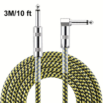 Cable de conexión para instrumentos JUSTPRO de 6.35 mm, para guitarra eléctrica y bajo, forma redonda, macho a macho, alta fidelidad, sin distorsión de sonido, compatible con bocinas e instrumentos, ideal para Pascua, temporada de graduaciones, accesorio