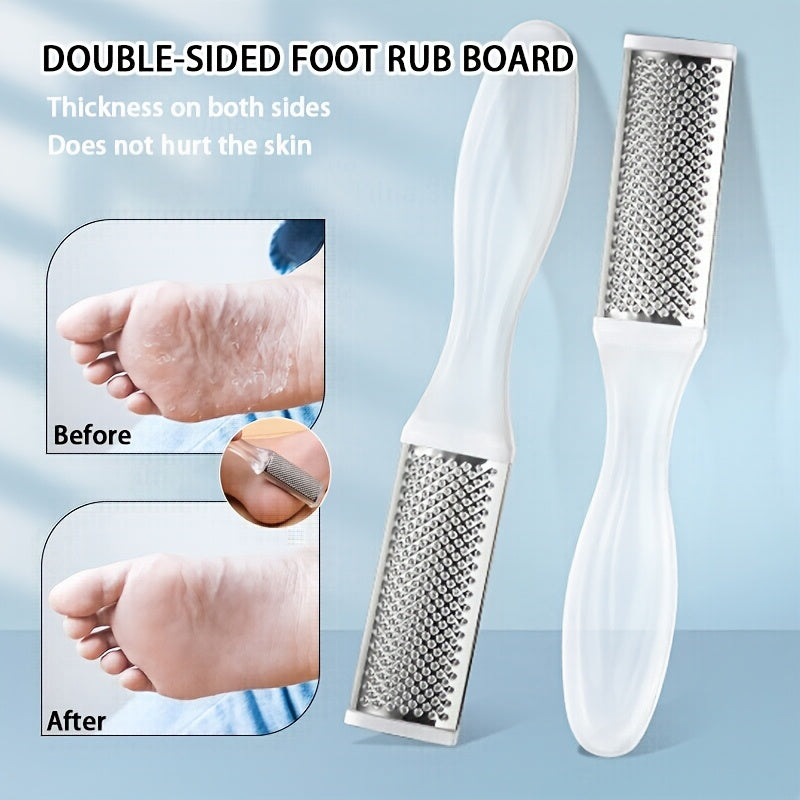 Limas y Raspadores Metálicos Hipoalergénicos de Alta Resistencia para Pedicura Profesional - Ideales para Alisar y Limpiar, Beige Claro Seco, Herramientas Esenciales de Cuidado del Pie | Instrumentos Robustos para el Cuidado de los Pies