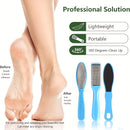 3 piezas Juego de pedicura azul - Lima de pies de acero inoxidable de doble cara, removedor de callos manual, exfoliante de piel muerta, herramientas de cuidado de pies de plástico para uso doméstico o en salón, sin perfume, no necesita electricidad, reg