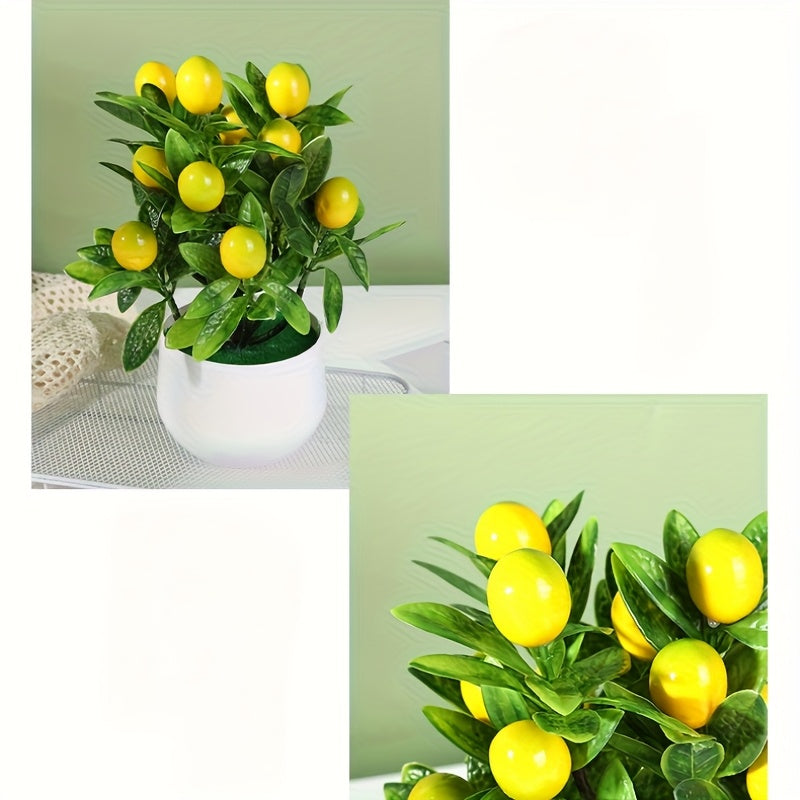 1 Simulación de Riqueza Fruta Decoración de Escritorio, 12 Grandes Plantas de Frutas en Macetas, Decoración de Flores Artificiales para Bonsái, Exhibición de Frutas Ricas para Salón y Dormitorio, Adornos de Escritorio para Decoración del Hogar