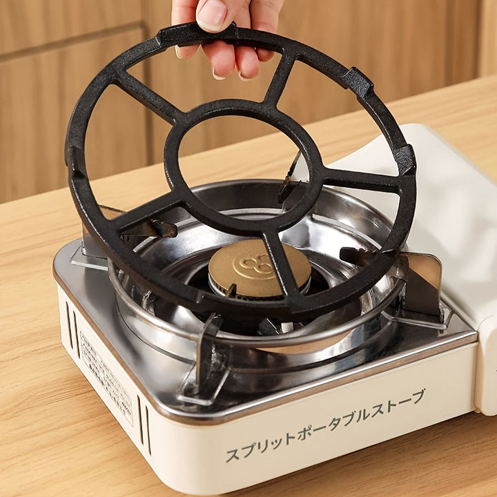 1pc Soporte para Estufa de Gas de Hierro Fundido | Estante Universal Antivuelco para Ollas Pequeñas/Sartenes/Platos | Resistente a Altas Temperaturas, Revestimiento Grueso Antióxido para Utensilios de Cocina