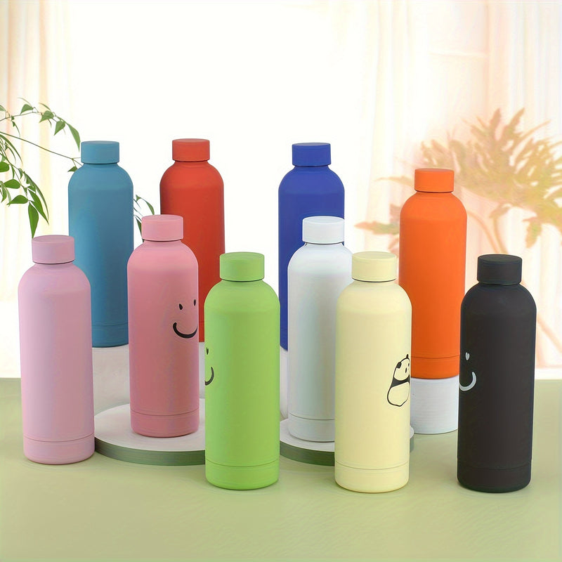 Botella de agua de acero inoxidable con tapa segura, 1 unidad, lavado a mano, reutilizable y multifuncional para hombres, mujeres, estudiantes y oficina, portátil para viajes y uso en vehículos, termo aislante no eléctrico