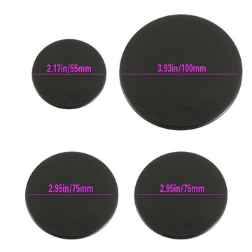 Conjunto de 4 accesorios compatibles para estufas de gas empotradas SABAF, que incluye cubiertas para los quemadores en tamaños: 1 pieza de 55 mm, 2 piezas de 75 mm y 1 pieza de 100 mm.