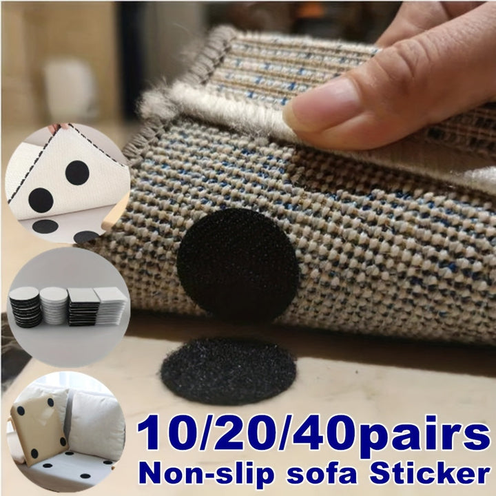 10/20/40 Pares de Cinta Adhesiva Antirizado de Doble Cara para Alfombras - Antideslizante, Lavable, Almohadillas para Alfombras en Blanco y Azul, Ideal para Fijar Alfombras en Diversas Superficies, Esenciales para la Decoración del Hogar