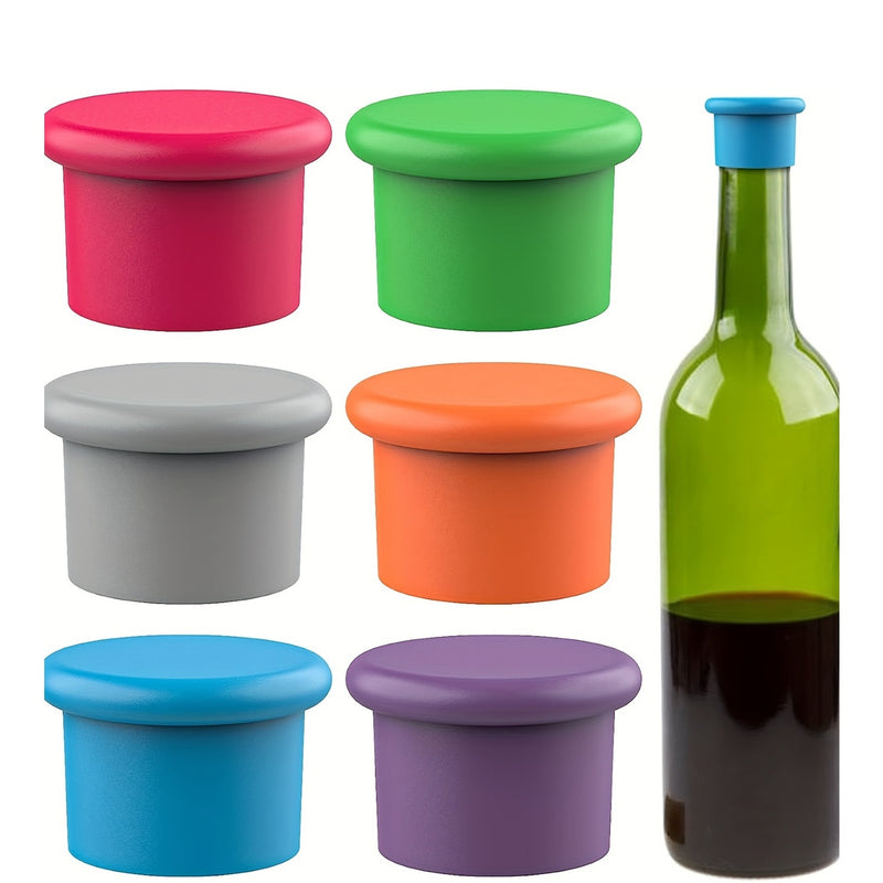 Tapón de Vino de Silicona Reutilizable, Corcho Reemplazable, Sellador de Botellas de Vino, Tapas de Botellas de Cerveza, Conservadores de Vino, Regalos de Vino, Fácil de Limpiar, Tapón de Botella de Vino Sin Fugas, Sello Retenedor de Tapas de Botellas de