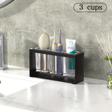 Organizador de Baño Multifuncional Negro Elegante con Drenaje - Portacepillos de Dientes y Pasta Dental Eléctrico, Vasos con Filtro de Agua Incorporados, Construcción Duradera de Hierro Forjado, Ideal para Baños Modernos, Decoración y Accesorios de Baño