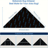 Agarraderas para Alfombras en Suelos de Madera, Cinta Lavable para Alfombras de Área, Almohadillas Antideslizantes para Alfombras en Azulejos y Suelos Laminados, Cinta de Doble Cara para Mantener las Esquinas Planas