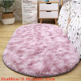 1 alfombra semirredonda tie-dye peluda de lujo, antideslizante, lavable a máquina, 100% poliéster, cojín para piso, decoración suave y mullida para dormitorio, sala, entrada, balcón y alféizar