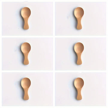 6/12 Piezas, Minicucharas De Madera Con Mangos Cortos, Ideales Para Helado, Café, Postres Y Condimentos, Utensilios De Cocina De Madera Maciza Duraderos