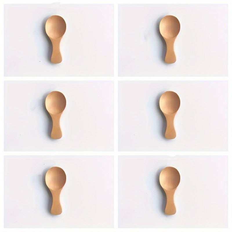 6/12 Piezas, Minicucharas De Madera Con Mangos Cortos, Ideales Para Helado, Café, Postres Y Condimentos, Utensilios De Cocina De Madera Maciza Duraderos