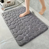 1pc Alfombra de baño de lujo con diseño geométrico de vellón de coral - Antideslizante, suave, de secado rápido, alfombra de baño de poliéster absorbente, solo lavado a mano, tejido de punto, forma rectangular, 300 g/m², 1,5 cm de grosor